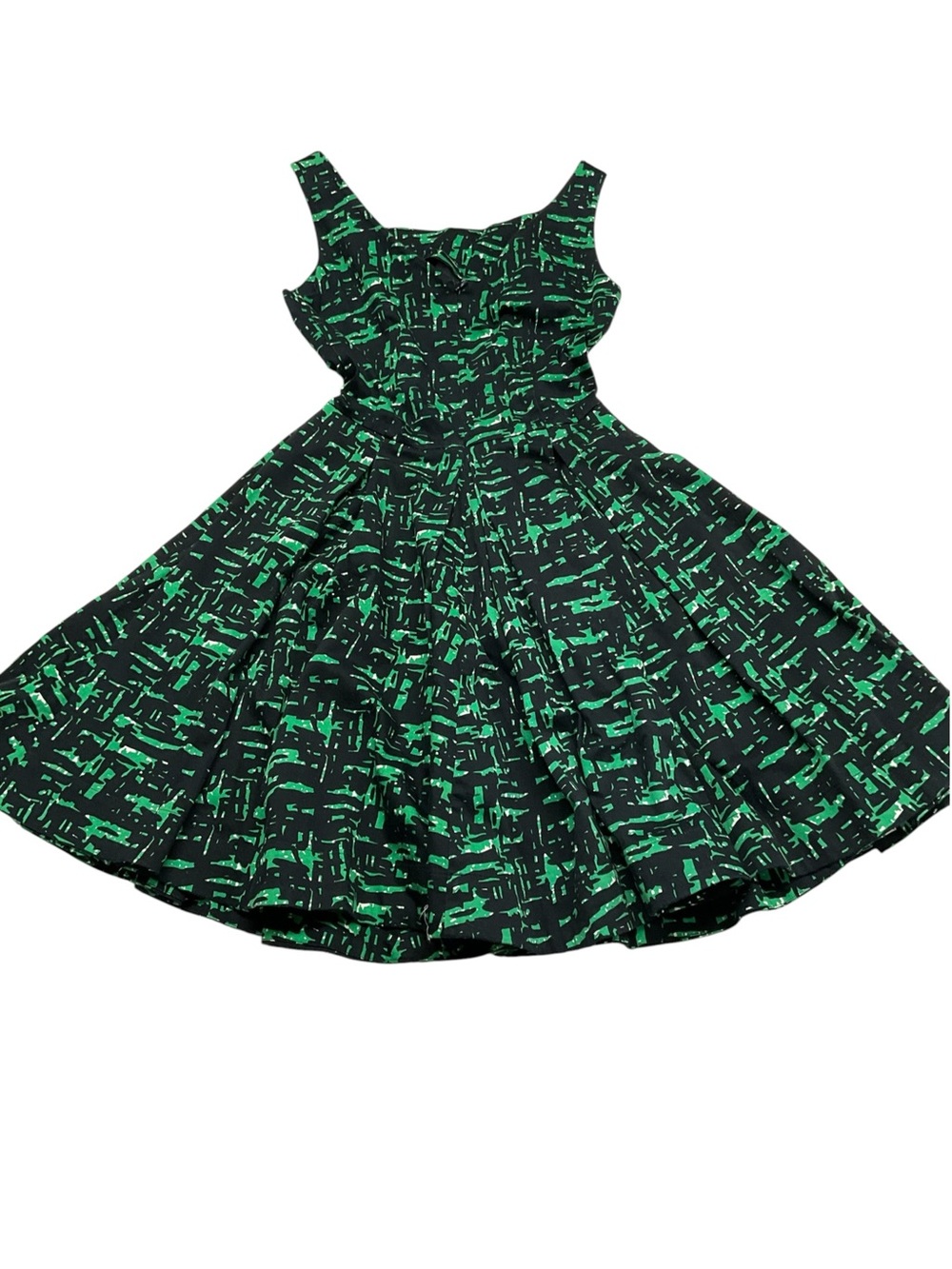 Trashy Diva Green Black Fit Flare Sleeveless Dress 4